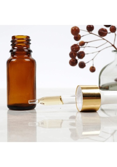 20ml - Amber Damlalıklı Kahverengi Cam Şişe - 10 Adet