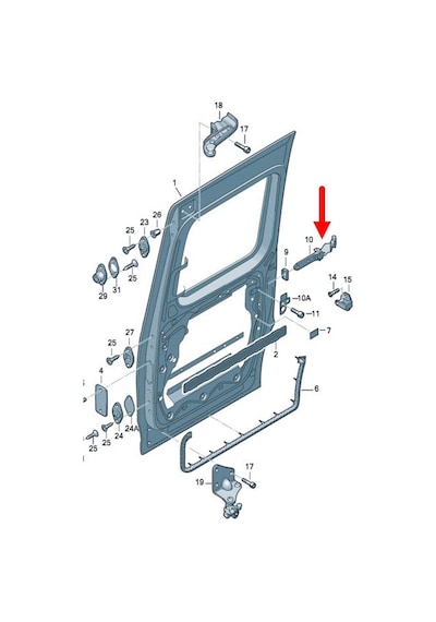 VW Caddy 2011-2015 Sağ Arka Kapı Orta Kolu Tekerleği 2K0843336A
