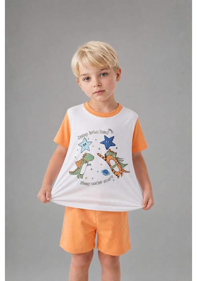 Defacto Dinazor Desenli 2li Ecru Pijama Takımı Erkek Bebek H8218a526hser105 Ekru-er105