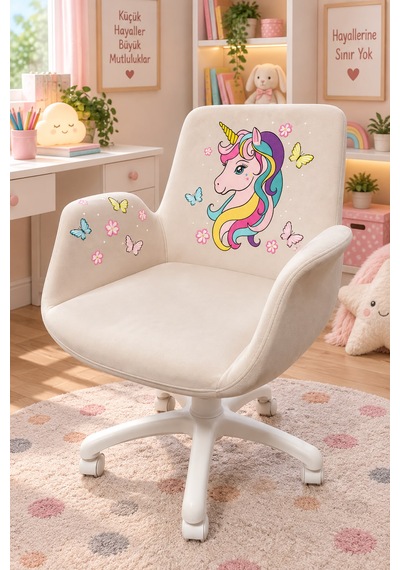Unicorn Kids Çalışma Koltuğu Krem