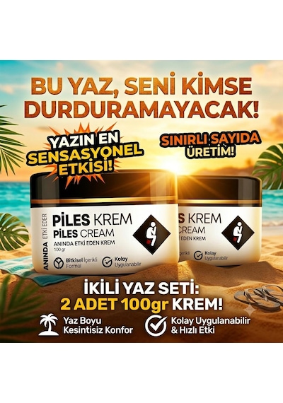 Piles Krem Bitkisel Bakım Kremi 2 X 100 Gr - Rahatlatıcı & Ferahlatıcı