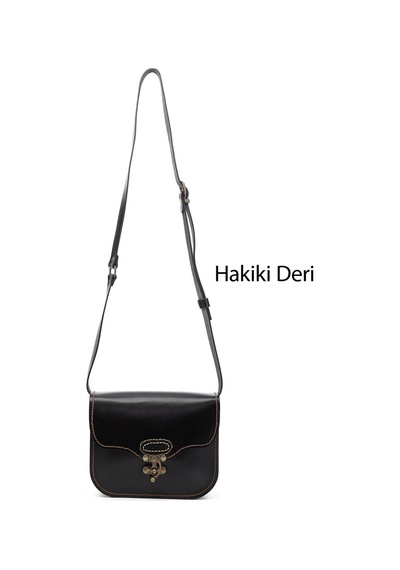 Gönderi R Siyah Vaketa Hakiki Deri Omuz Ve Postacı Çantası Siyah