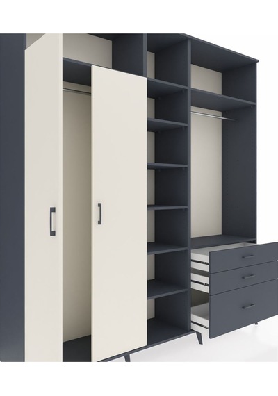 Hyperion Dolap 9 Raflı 3 Çekmeceli 2 Askılı 220x44x243 Antrasit-aytaşı/antrasit Aytası/antrasıt Hyperion Dolap 9 Raflı 3 Çekmeceli 2 Askılı 220x44x243 Antrasit-aytaşı/antrasit Aytası/antrasıt