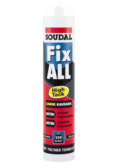 Soudal Fix All High Tack Korniş Yapıştırıcı Montaj Silikonu Beyaz Beyaz