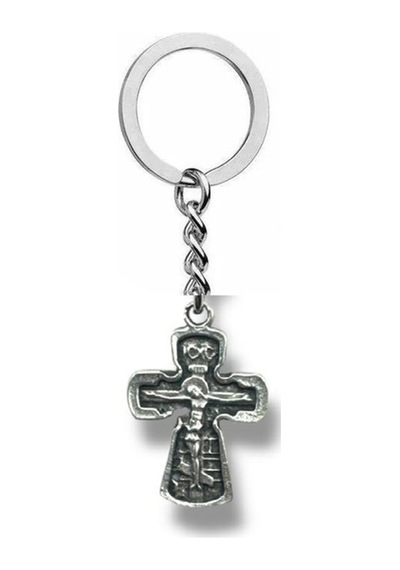Haç Desenli Haç Figürlü Unisex Anahtarlık Zamak Metal Dini Temalı Çanta Süsü