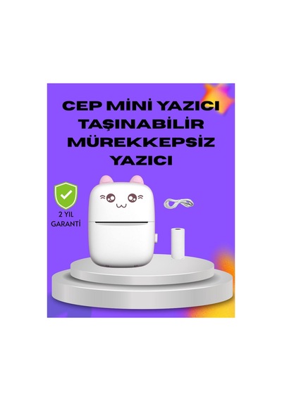 Kablosuz Mini Cep Yazıcısı Bluetooth Destekli 1200mah Bataryalı - Hs08374030-5680 Renkli
