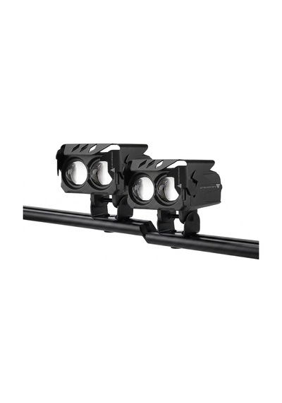 2 Adet Led Spot Işık Ve Sarı Beyaz Projektör Lens 2 Gözlü Dikdörtgen Baykuş Led Off Road Lamba Motosiklet
