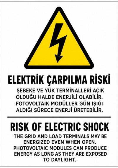 Elektrik Çarpılma Riski50x70cm Pvc Isg Levha