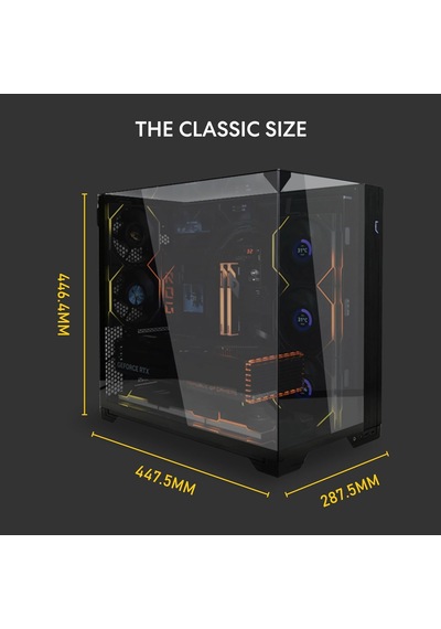 Lian Li O11 Vision Kompakt Siyah Çelik Temperli Cam Atx Orta Kule Bilgisayar Kasası-geri Bağlantı Desteği-o11vpx