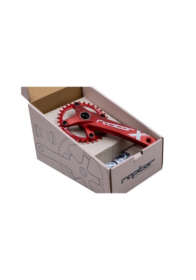 Raptor A28z-as322 32t 170 Mm Tek Yaprak Aynakol Seti Göbek+aynakol+yaprak Bisiklet Krank Seti Kırmızı Kırmızı