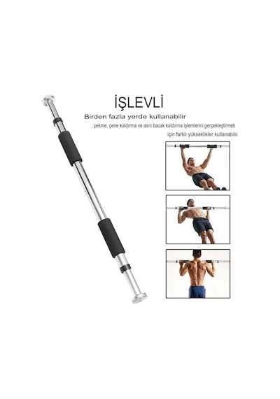 Desfabe Krom Koridor Kapı Barfiks Barı Ayarlanabilir 62 - 100 CM
