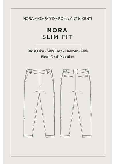 Avva Erkek Bej Yanı Lastikli Yumuşak Tuşeli Duble Paça Slim Fit Pantolon A42y3007
