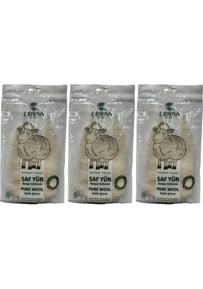 Derma Naturel Therapy Saf Yün Banyo Eldiveni T-485 3 Lü Set