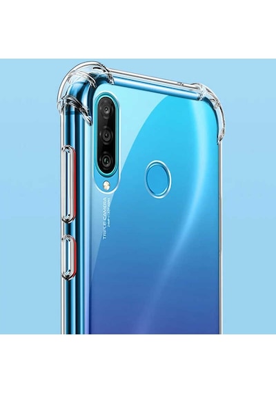 Huawei P40 Lite E Şeffaf Kılıf Köşelerde Darbelere Karşı Ultra Kalınlık Antishock
