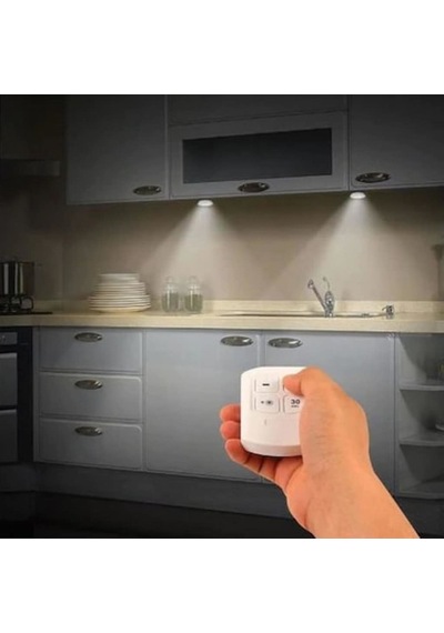 Uzaktan Kumandalı Pilli 3'lü Spot Led Lamba Güçlü Beyaz Işık