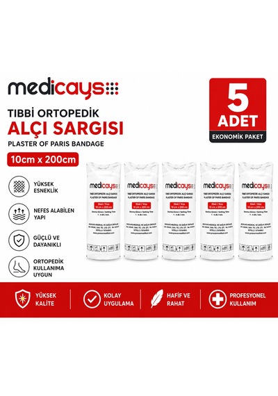 Medicays Ortopedik Alçı Sargısı 10cm x 200cm 5 Adet