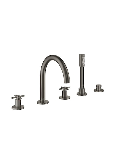 Grohe Atrio 29408AL0 5 Delikli Ankastre Küvet Bataryası Sıva Üstü Grubu - Siyah