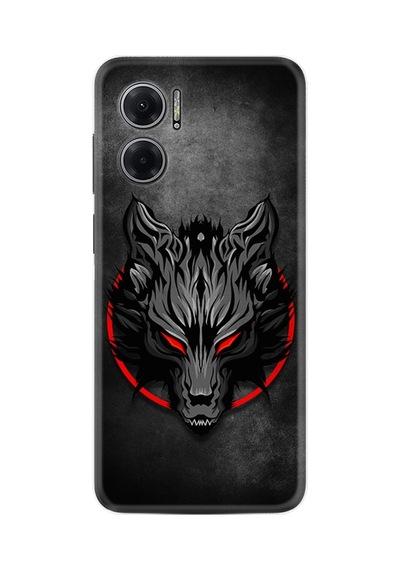 Xiaomi Redmi Note 11e Kılıf Resimli Desenli Silikon Platinium Series Dark Wolf 1813