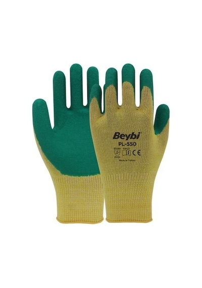 Beybi Pl550 Polyester Örme Lateks Eldiven Yeşil