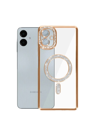 Samsung Galaxy A06 Joke Simli Magneticsafe Kılıf - Gold 0.2M-Çok Renkli