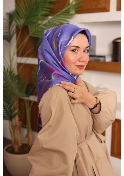 Silk Home Mor-vizon Desenli Tivil İpek Eşarp 11432-15 Çok Renkli