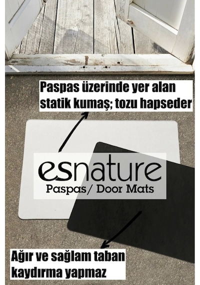 Esnature Sevimli Tembel Köpek Kahverengi Kapı Önü Paspası 45x70 Cm Çok Renkli