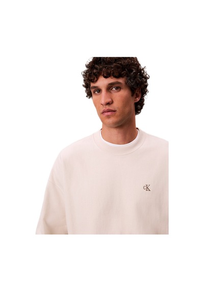 Calvin Klein Lv04rc277 Premium Terry Monogram Cn Erkek Sweatshirt Beyaz