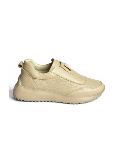 Fox Shoes Z555091903 Vizon Hakiki Deri Kalın Tabanlı Spor Ayakkabı Sneakers