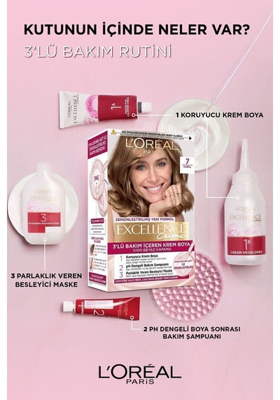 Excellence Creme Saç Boyası 7.1 Kumral Küllü