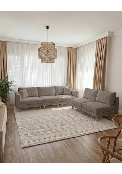 Armin Akıllı 5 Modül Köşe Koltuk Takımı & Modern Modüler Yataklı Köşe Takımı - Kadife Kumaş - Latte Armin Akıllı 5 Modül Köşe Koltuk Takımı & Modern Modüler Yataklı Köşe Takımı - Kadife Kumaş - Latte