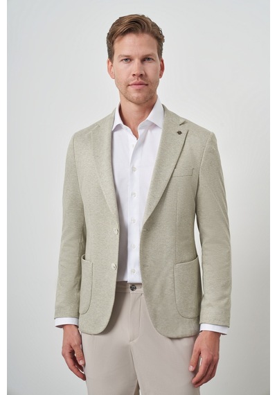 Morven Erkek Yeşil Örme Slim Fit Ceket 25ms002015700 Yeşil