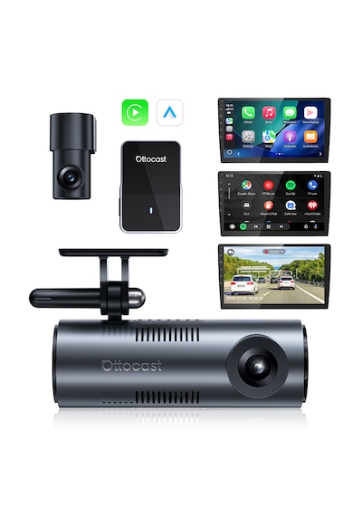 : Ottosafe Cam 2in1 2k Ön+fullhd Arka Araç Kamerası+kablosuz Carplay&android Oto,ekranda Canlı İzleme Diğer