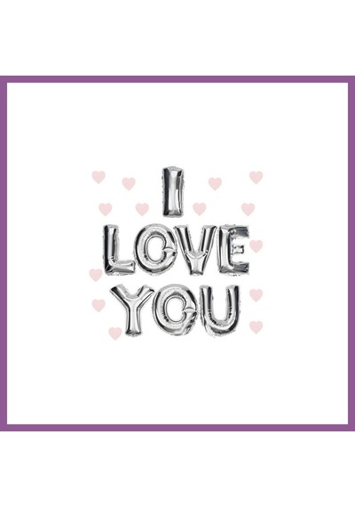 Bezos I Love You Folyo Balon Gümüş Renk 35 Cm Rengaren
