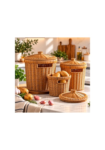 3 Lü Hasır Patates Soğan Sarımsak Sepeti Seti-rattan Dekoratif Düzenleyici Kapaklı Sebzelik Patates Soğan Saklama Kabı 927000073 Diğer 3 Lü Hasır Patates Soğan Sarımsak Sepeti Seti-rattan Dekoratif Düzenleyici Kapaklı Sebzelik Patates Soğan Saklama Kabı 927000073 Diğer