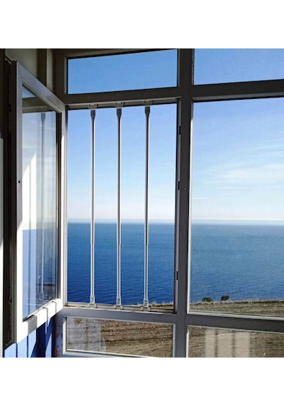 Pencere Güvenlik Bariyeri 3 Adet-uzayıp Kısalabilen Korkuluk Beyaz