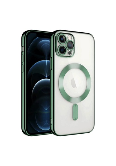 Apple Uyumlu iPhone 14 Pro Max Uyumlu Kılıf Kross Magneticsafe Kapak - Koyu Yeşil