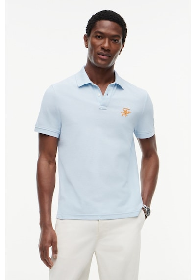 Tommy Hilfiger Th Erkek Script Regular Mavi Polo Yaka T-shirt-16265