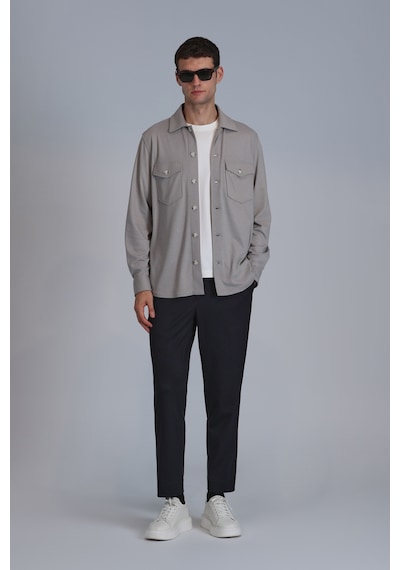 Lufian Cameron Erkek Basic Gömlek Slim Fit Bej Bej 112010655100550 Bej