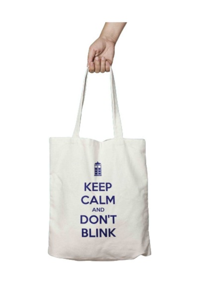 Art Hediye Keep Calm Dont Blink Iki Tarafı Kalıcı Baskılı Yıkanabilir Bez Çanta Omuz Çantası Çok Renkli