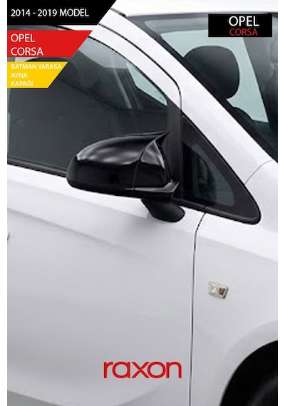 Opel Corsa E 2014-2019 Batman & Yarasa Ayna Kapağı Parlak Piano Black Sport