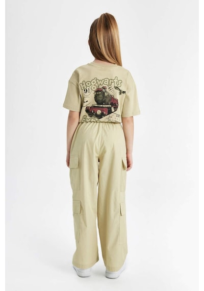 Defacto C1644a8 Ss Kız Çocuk Wide Leg Kargo Geniş Paça Pamuklu Pantolon C1644A8-R6164 Bej