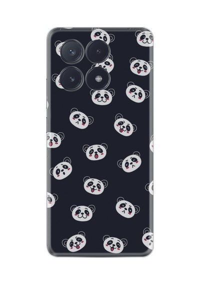 Poco X6 5g Kılıf Silikon Desen Özel Seri Panda Suratları 1773