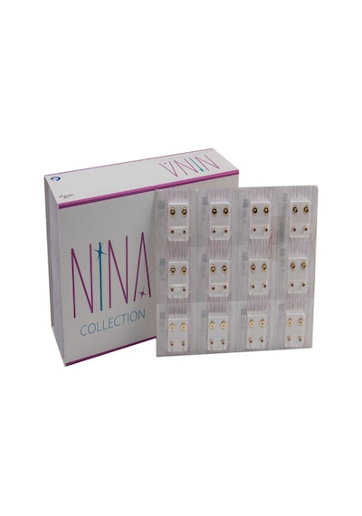 Nina Collection Steril Kulak Delme Küpesi 12 Çift Sarıya Karışık Sarı