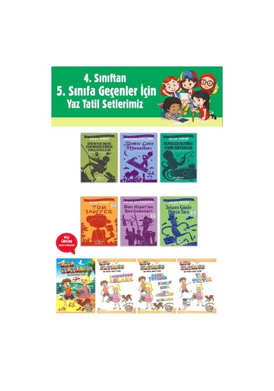 4.sınıftan 5.sınıfa Geçenler İçin İş Çocuk Klasikleri Seti 6 Kitap Tatil Kitabı Hediyeli