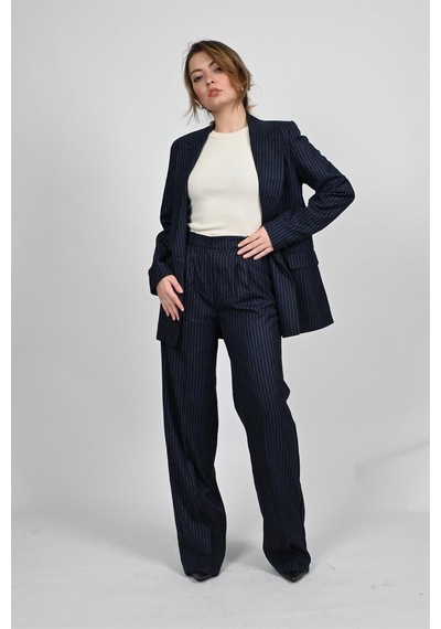 Lemajh Çizgili Palazzo Pantalon Lacivert-lacivert Lacivert
