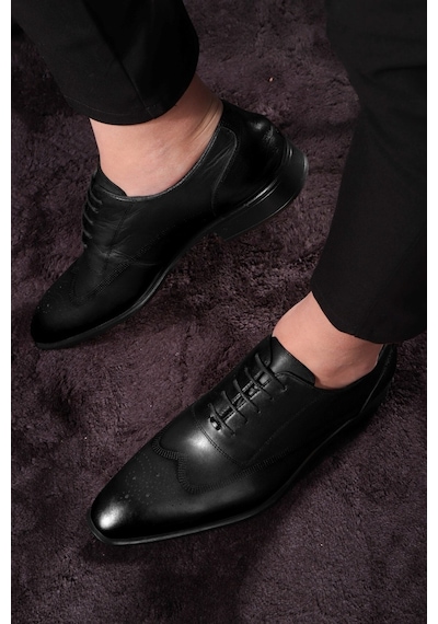 Stylish Hakiki Deri Erkek Oxford Bağcıklı Klasik Ayakkabı