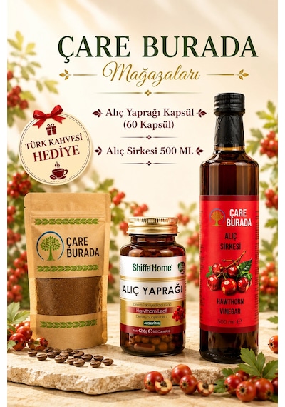 Alıç Kapsülü 60 Kapsül & Alıç Sirkesi 500 Ml Türk Kahvesi Hediye