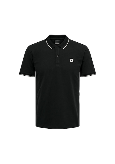Only & Sons Erkek Onsfletcher Polo Yaka %100 Pamuk T-shirt 22024827 Siyah Siyah
