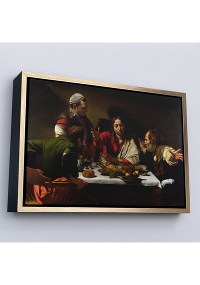 Çerçeveli Caravaggio - Emmaus'ta Akşam Yemeği Tablo - Supper At Emmaus-7137