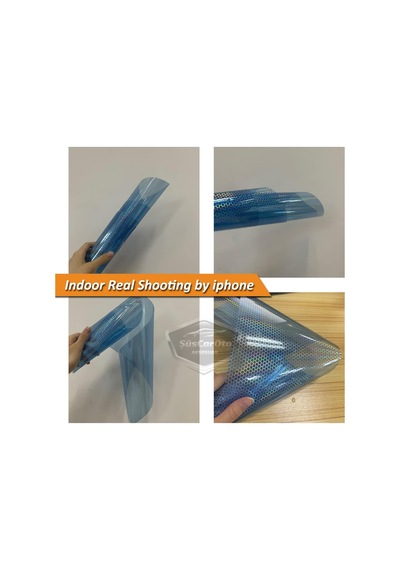 Mavi Hologram Petek Desen Far Stop Filmi Far Folyosu Far Çizik Çizilme Engelleyici Folyo 100 X 30 Cm 00 Şüscaroto Aksesuar